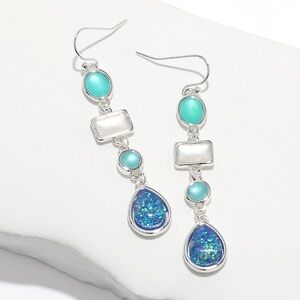 Silver and Blue Summer Earrings